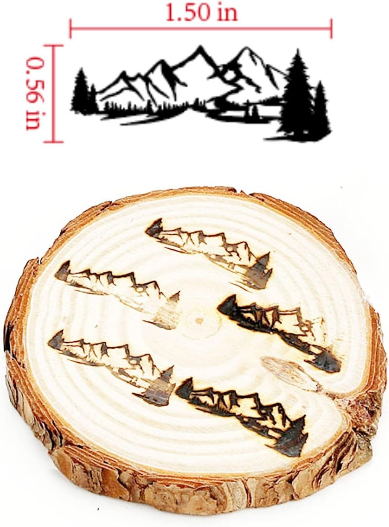 AIMOADO Mountains Branding Iron Stamp, 1 1/2" Wood Branding Iron Personalized Logo for Meat, Burger, Wood, Hats with Full Set Tools - Image 2